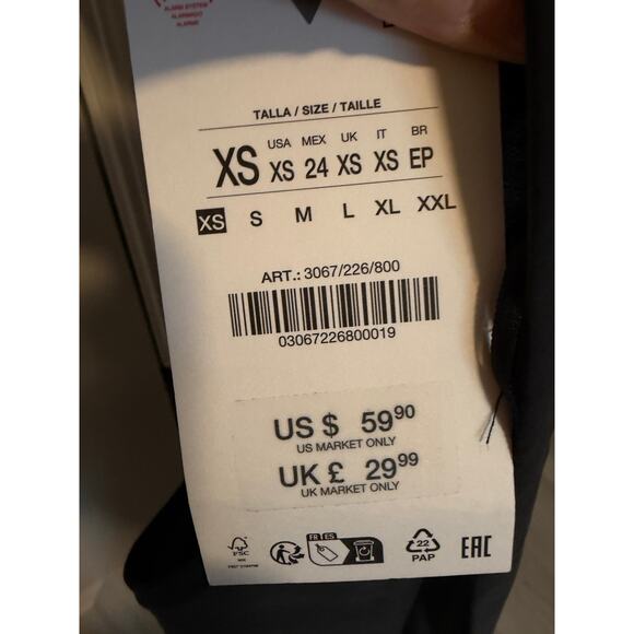 Zara Women's XSmall Black Halter V-Neck Top Open Back Sleeveless Midi Dress - Picture 8 of 9